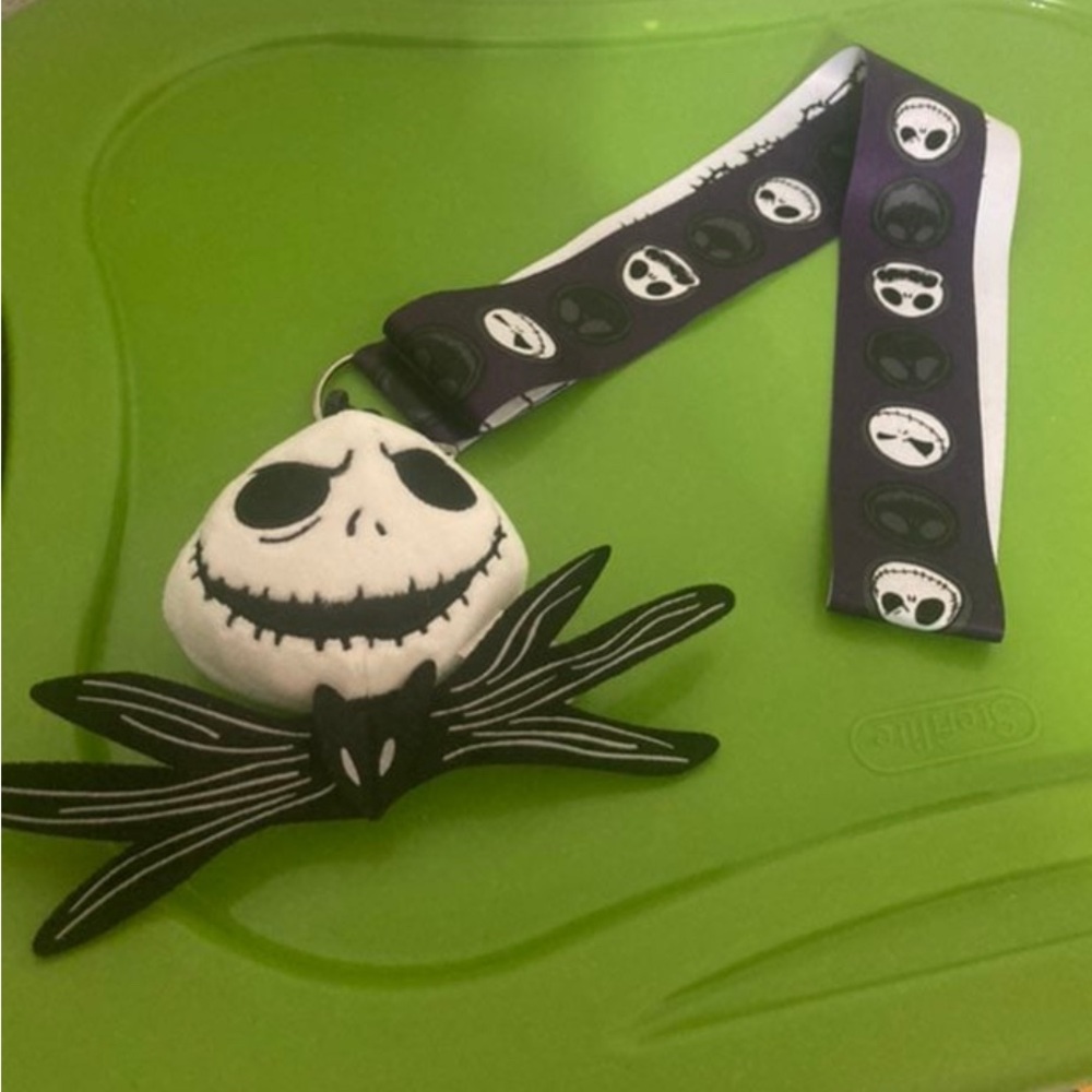 Jack Skellington Lanyard with Plush Charm keychain